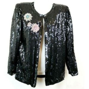 Vintage Champellyse Sequin Floral Blouse